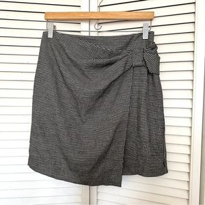 Club Monaco Tweed Houndstooth Faux Wrap Skirt